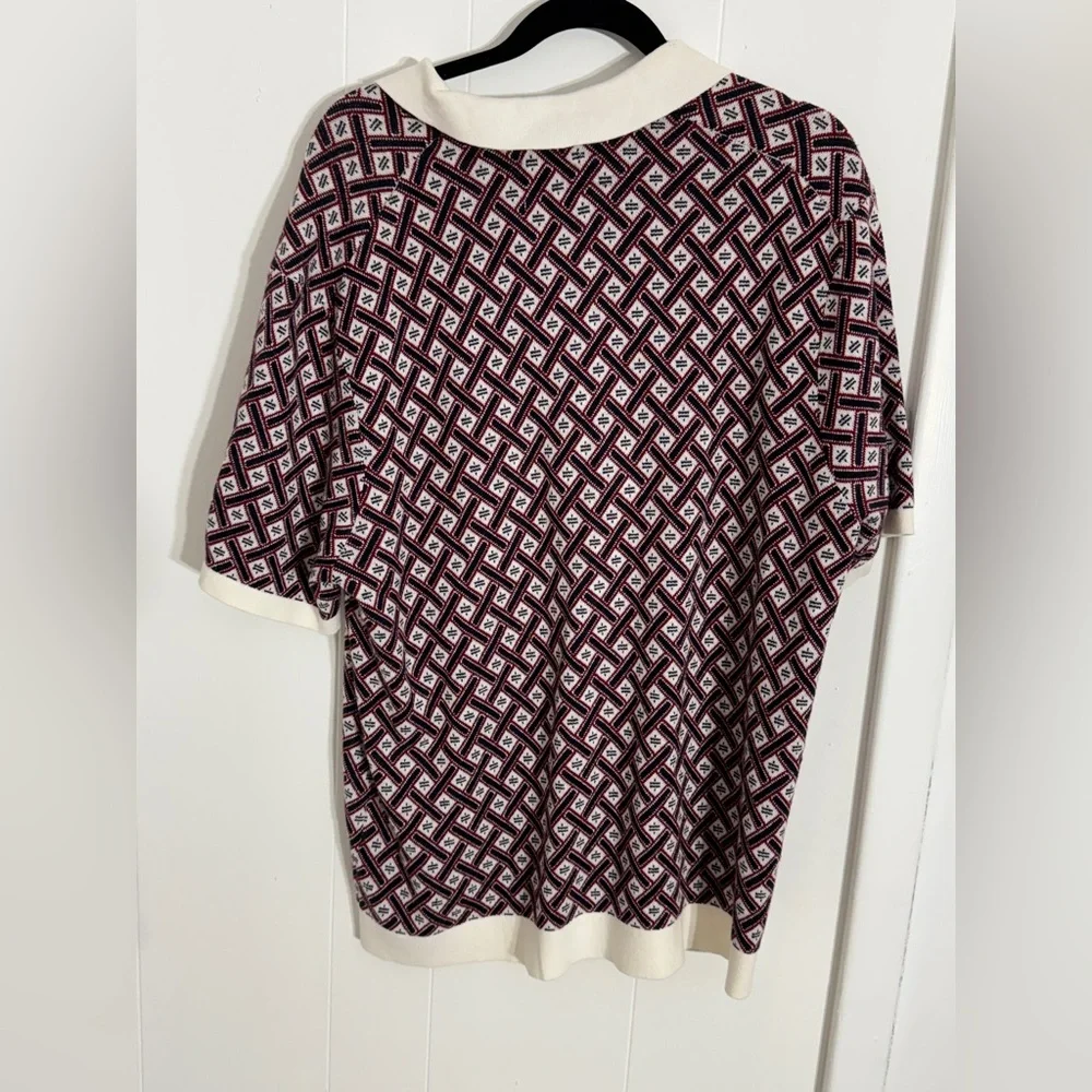 ABERCROMBIE & FITCH GOLF SHOP GEOMETRIC JACQUARD KNIT POLO NWOT - Picture 5 of 6